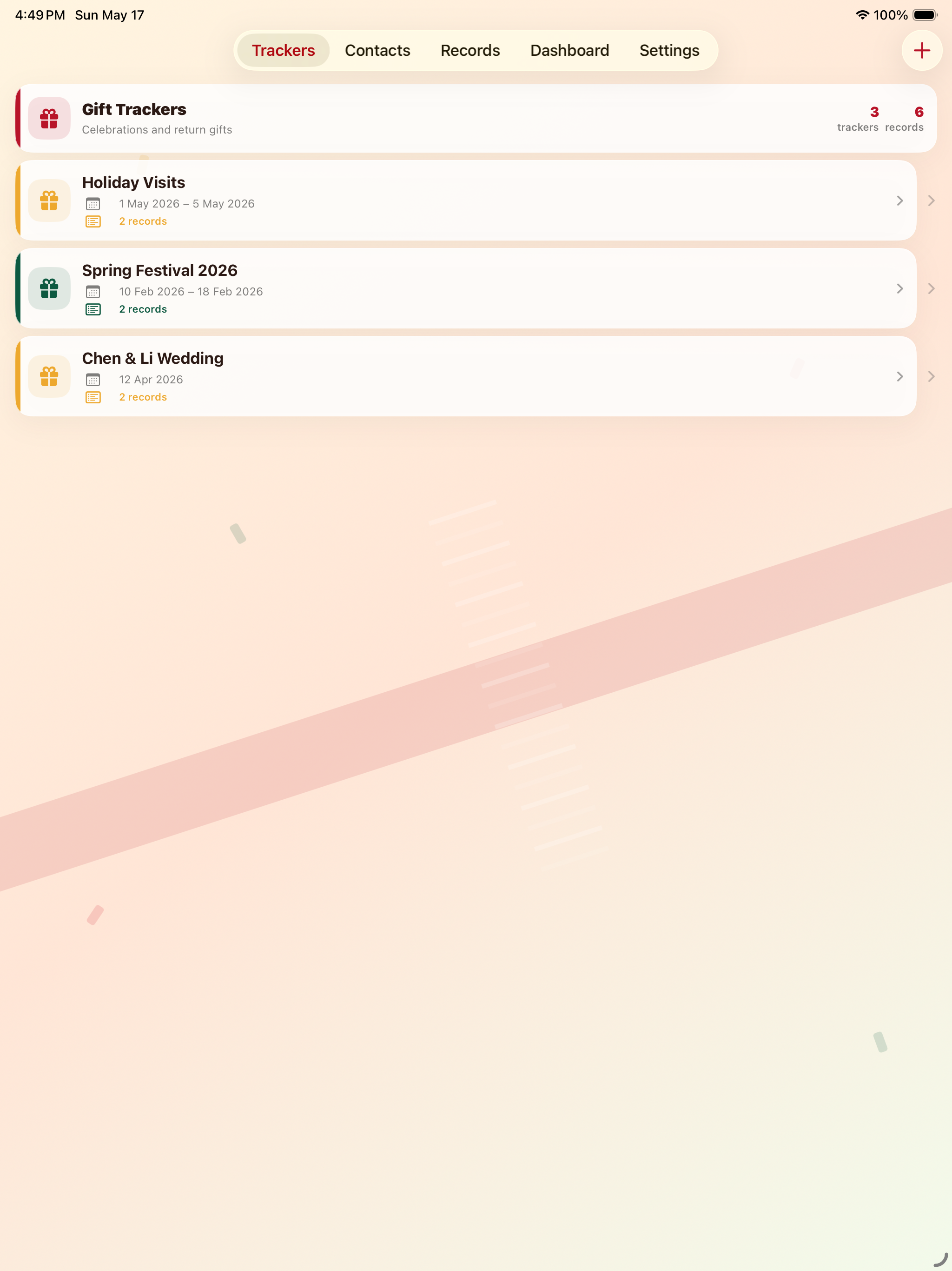 GiftLedger iPad Screenshot 1